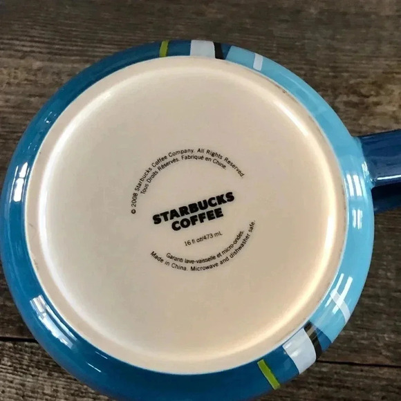 2008 Starbucks Large Blue Ceramic Mug - Picture 5 of 6